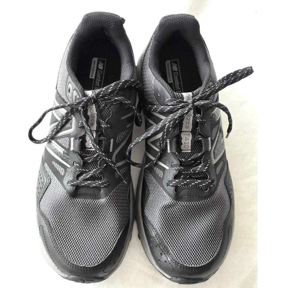 New Balance Unisex Mens 9 Womens 10.5 Trail Running Shoes Black Grey Sneakers